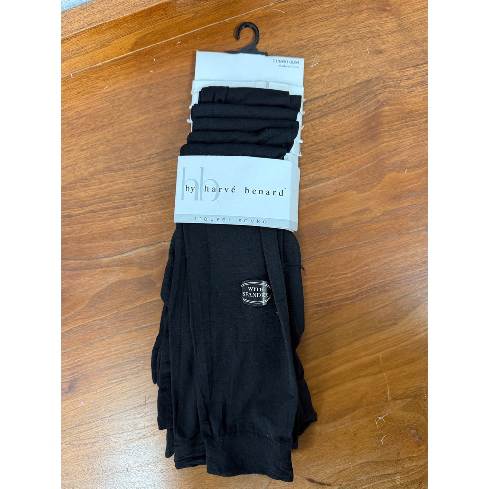 Harve Benard Womens Black Trouser Socks Queen Size 10-13 Spandex 5 pairs